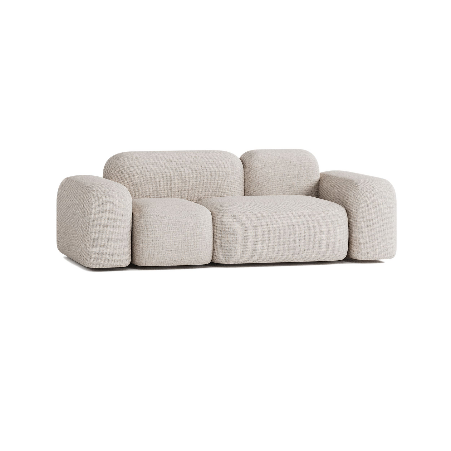 Canapé 2 Places en Tissu Beige Japandi – MAX