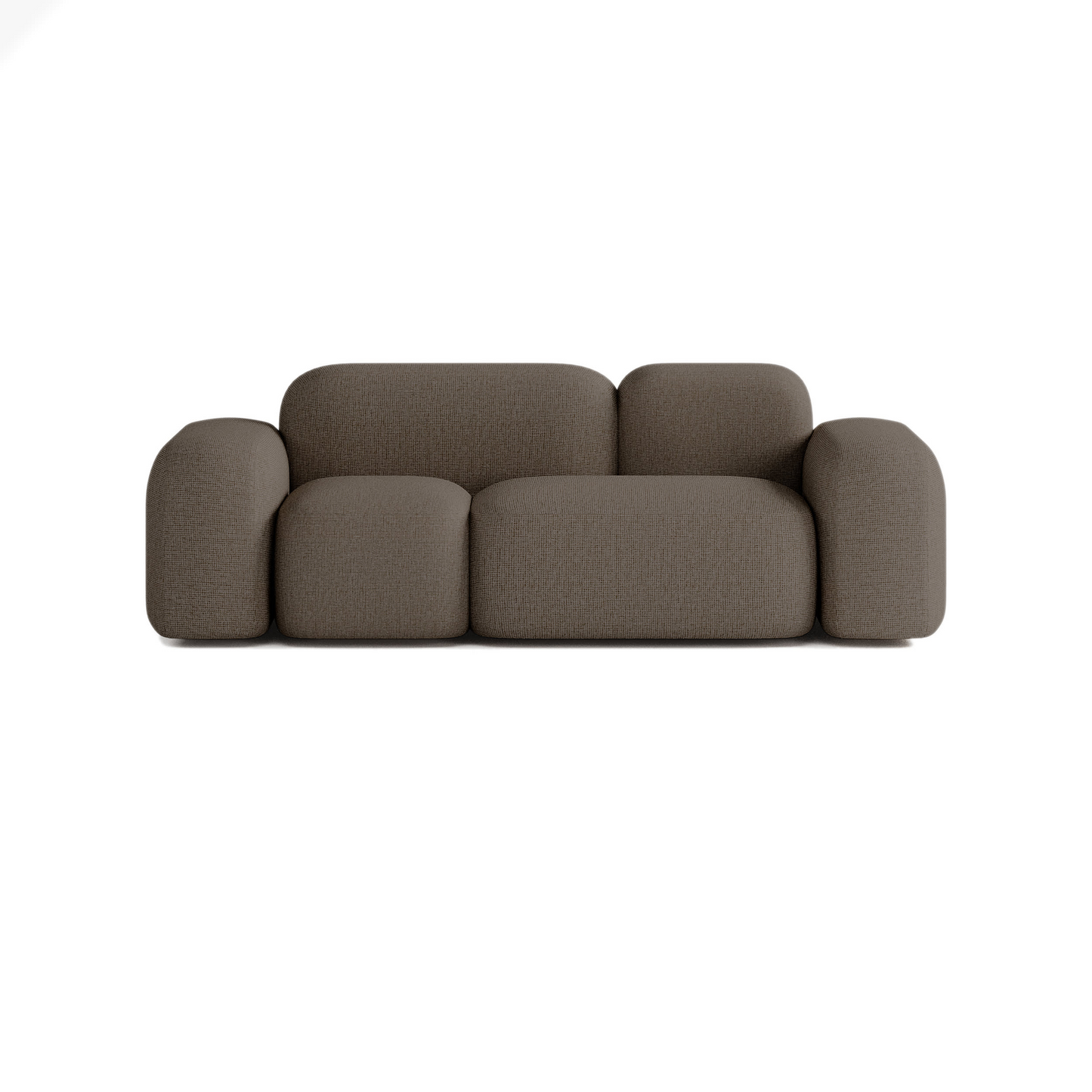 Canapé 2 Places Japandi en Tissu Marron – MAX
