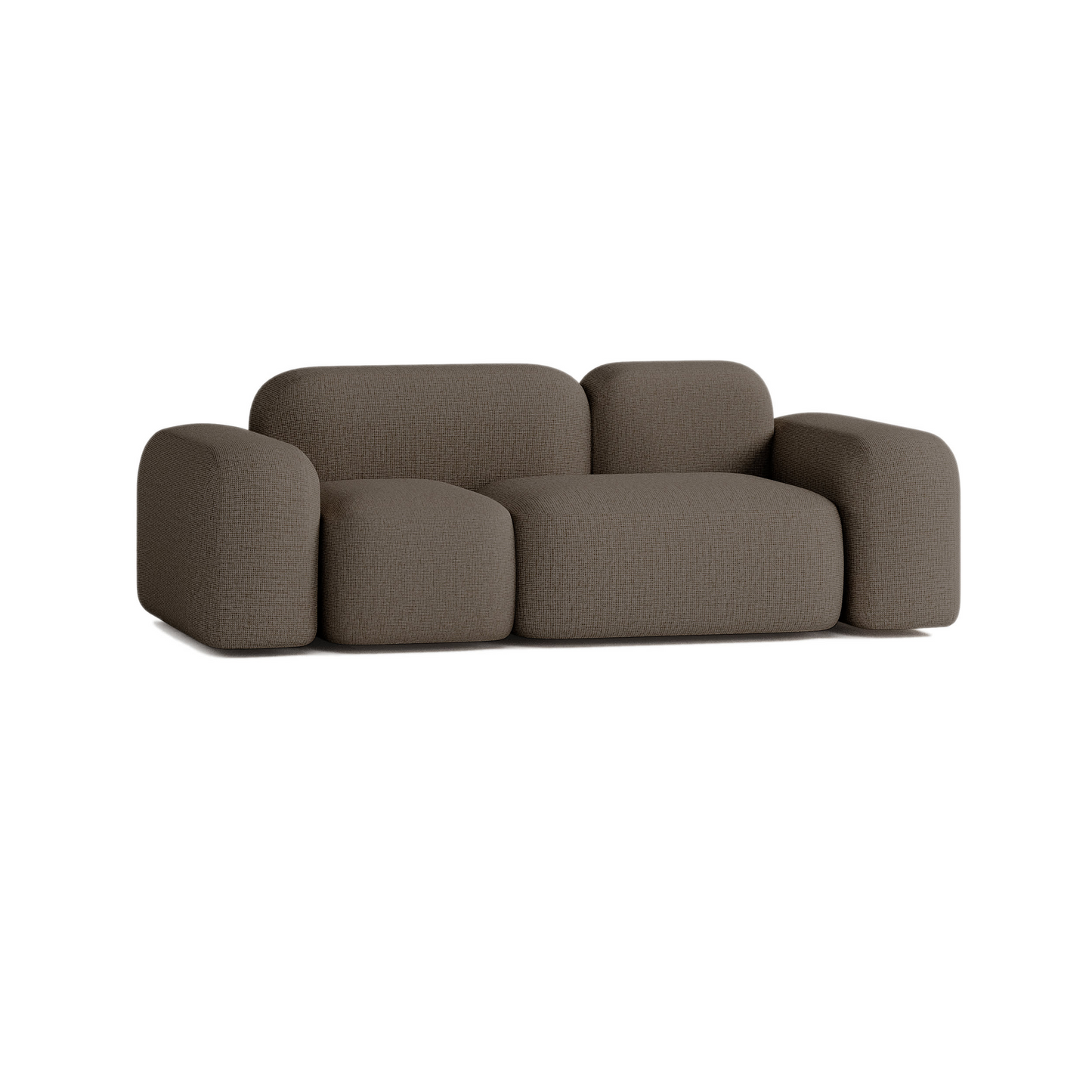 Canapé 2 Places Japandi en Tissu Marron – MAX