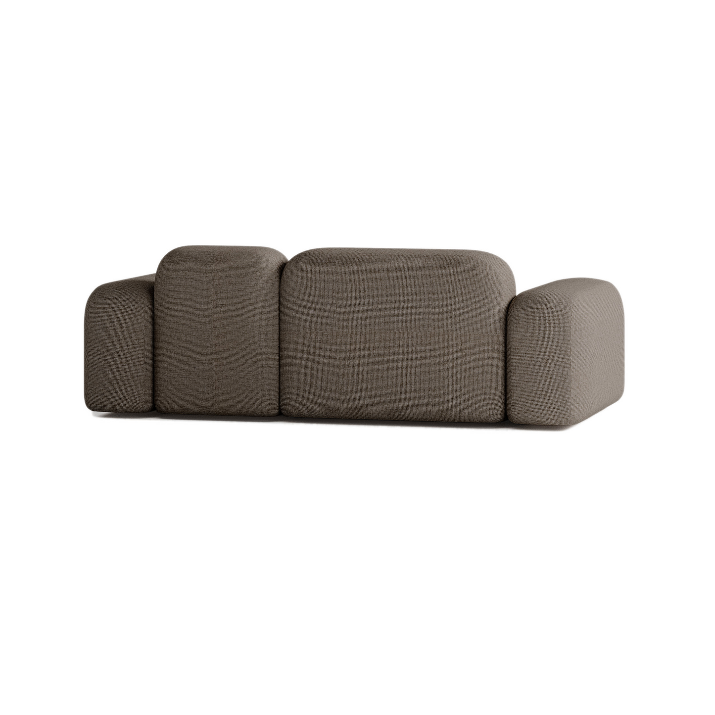 Canapé 2 Places Japandi en Tissu Marron – MAX