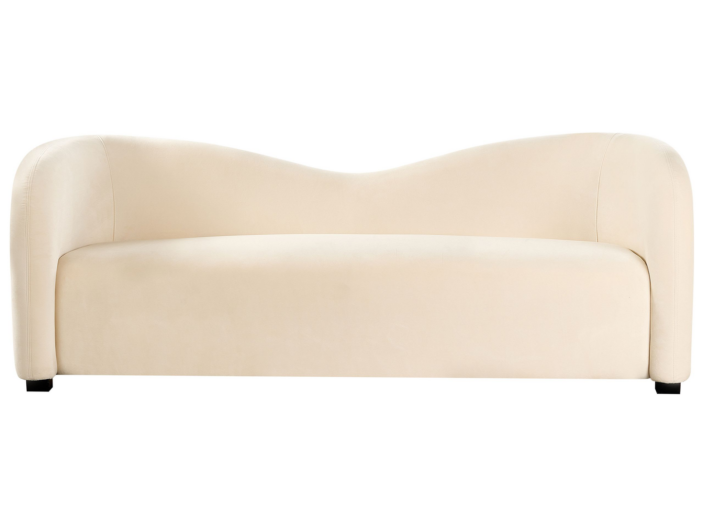 Canapé Japandi 3 places en velours blanc – Veltada