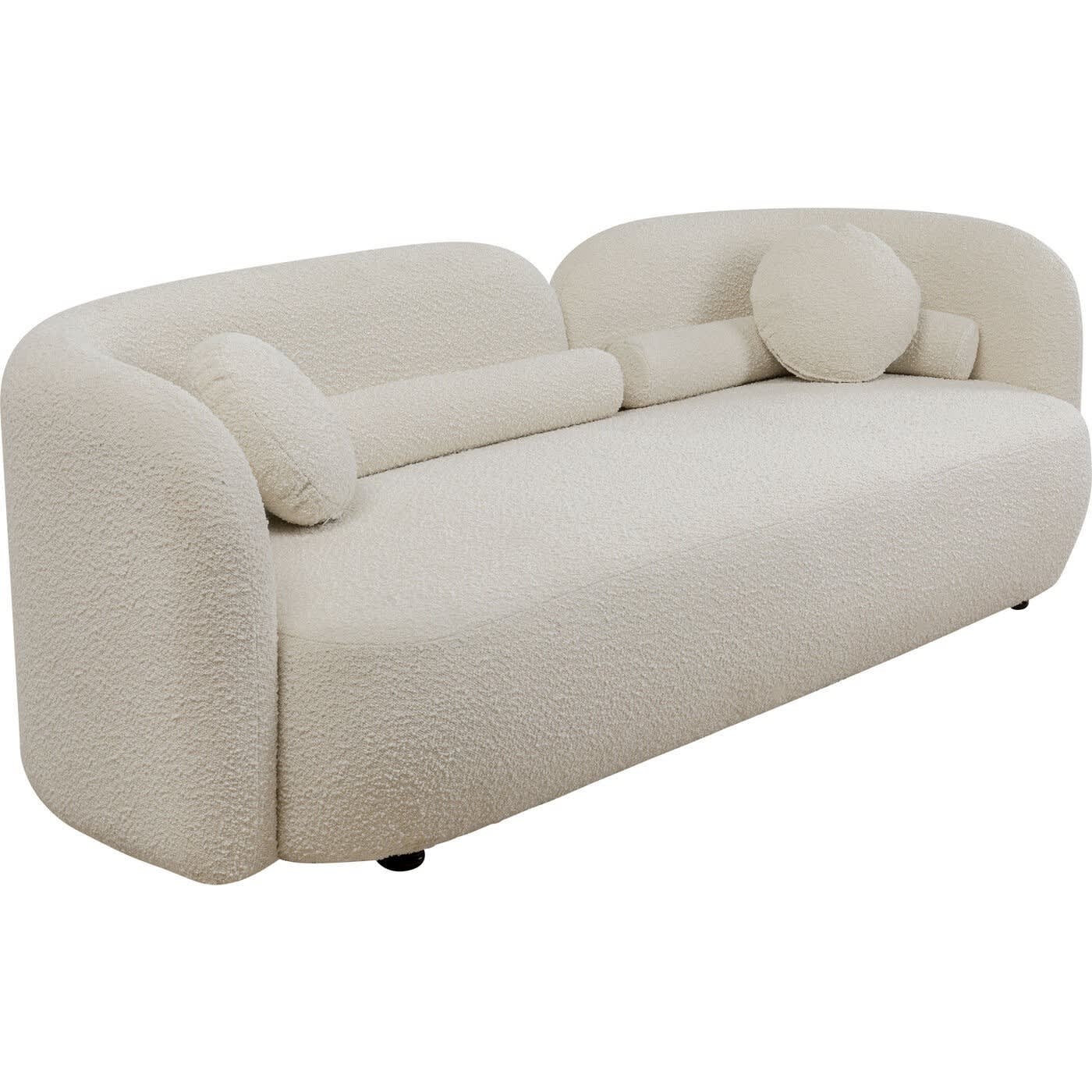 Canapé Japandi 3 places en polyester crème – Kelly
