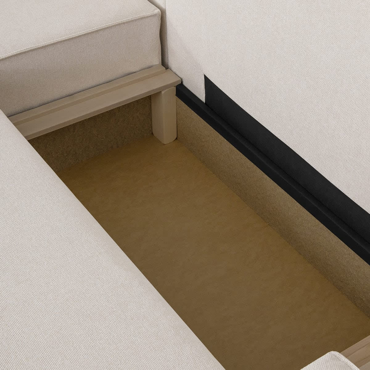 Canapé d'angle convertible 3 places en tissu Japandi – Barani