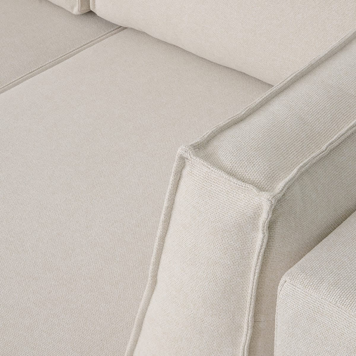 Canapé d'angle convertible 3 places en tissu Japandi – Barani