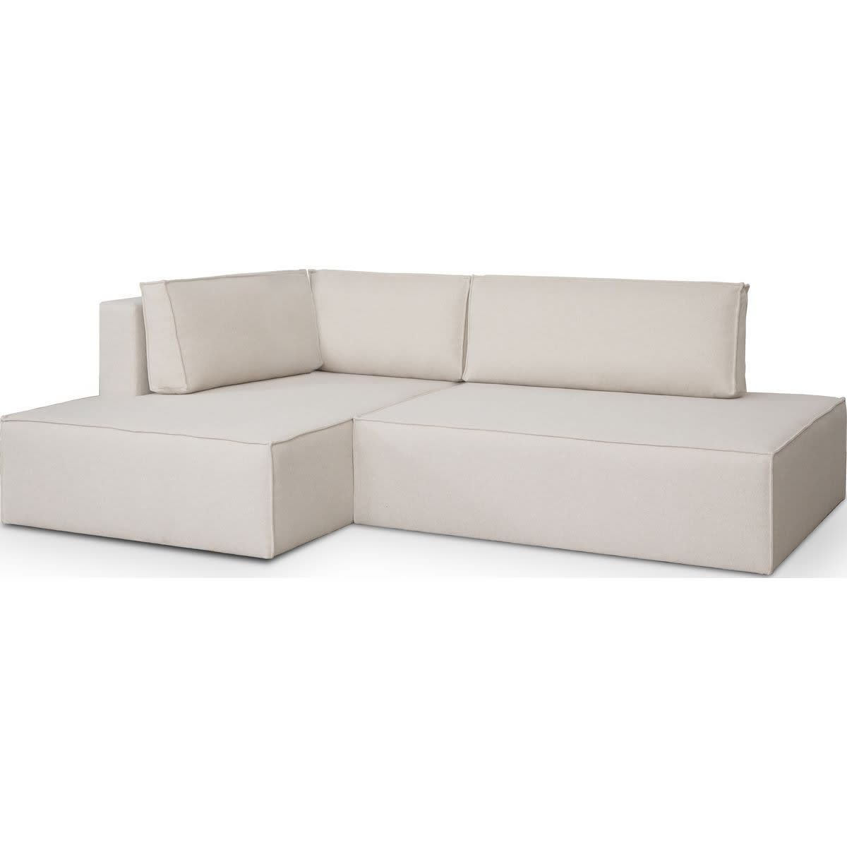 Canapé d'angle convertible 3 places en tissu Japandi – Barani