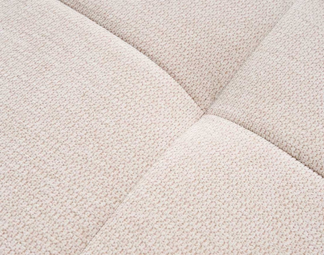 Canapé d'angle convertible Japandi 4 places en tissu texturé beige – Rimini
