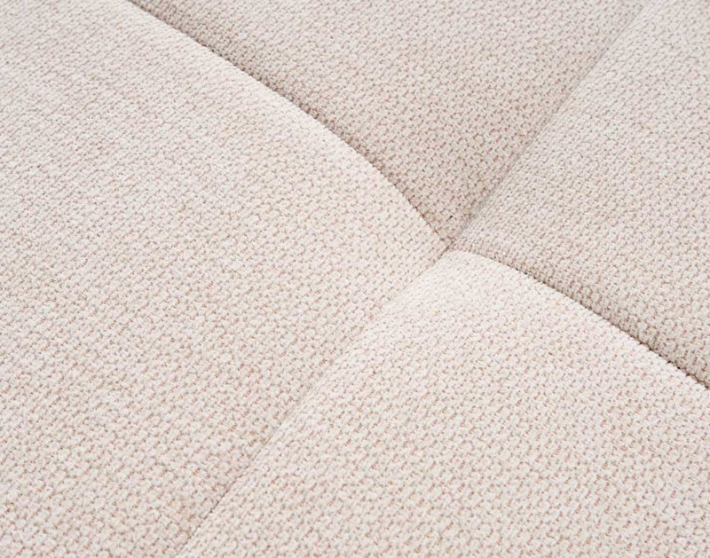 Canapé d'angle convertible Japandi 4 places en tissu texturé beige – Rimini