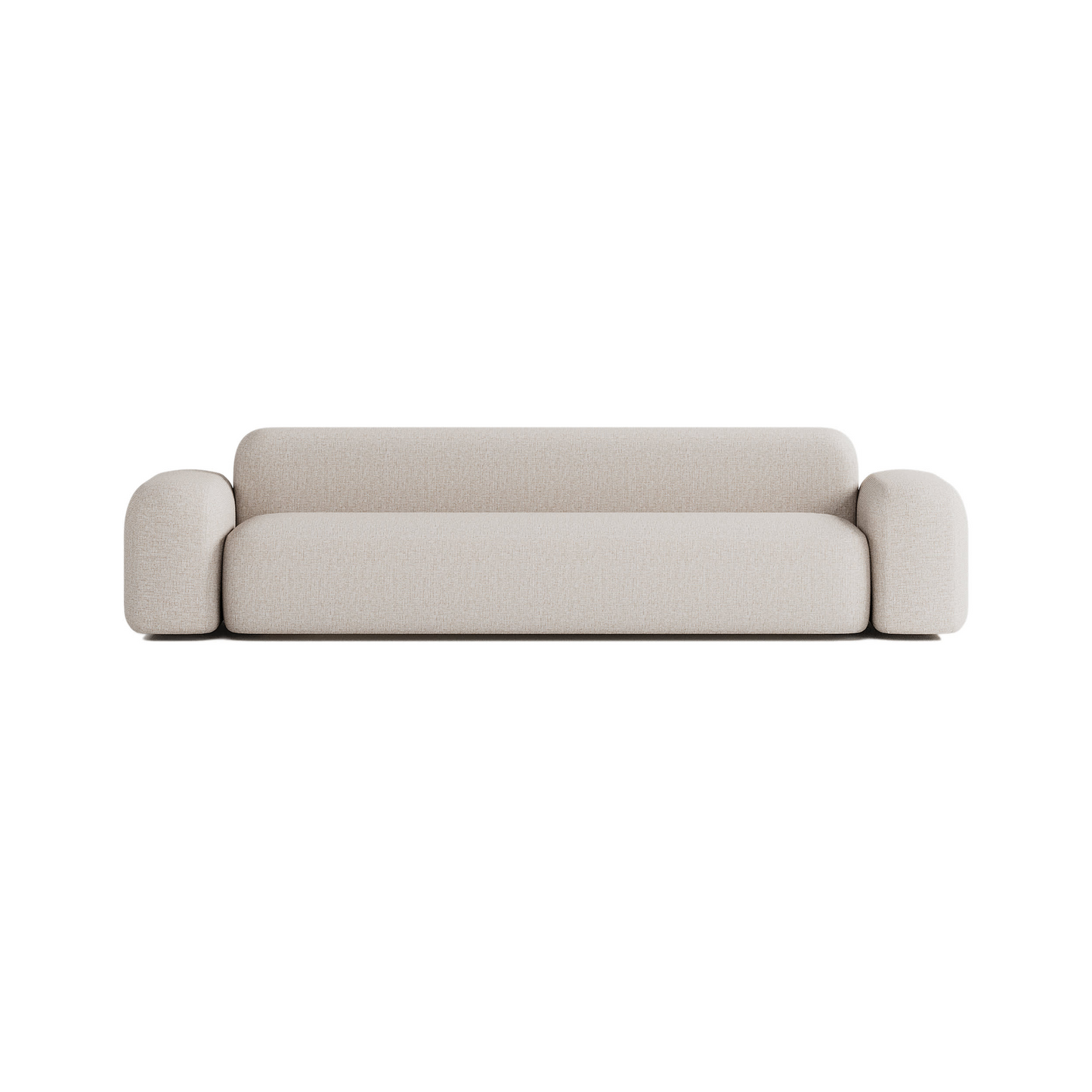 Canapé Droit 4 Places Japandi en Tissu Beige – MAX