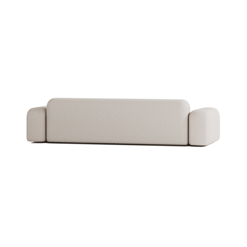 Canapé Droit 4 Places Japandi en Tissu Beige – MAX