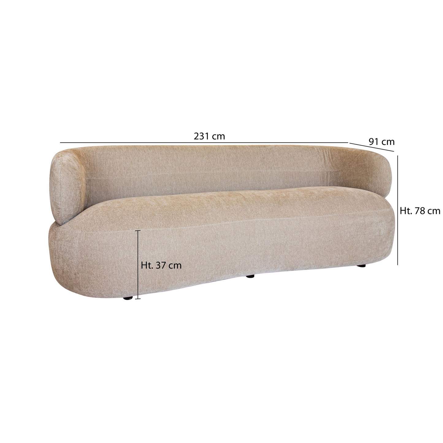 Canapé Japandi velours texturé terracotta 2 places – Glove