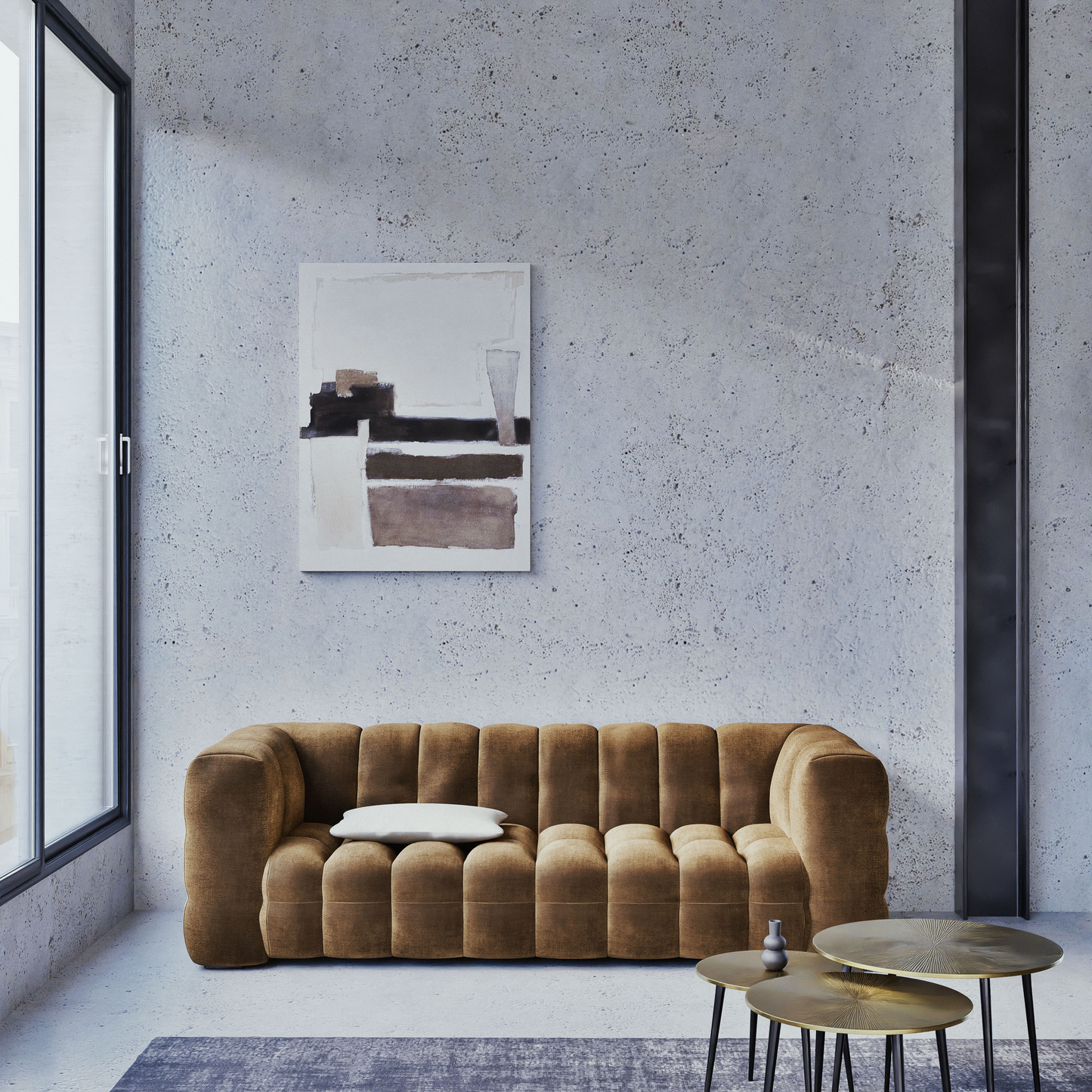 Canapé Japandi nuage 3/4 places beige sable – Lilo
