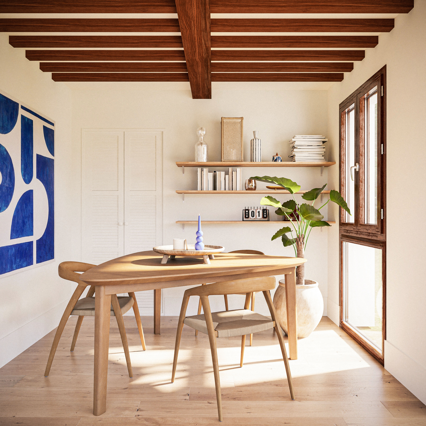 Chaise Japandi en bois de frêne et papier tressé – Mangrove