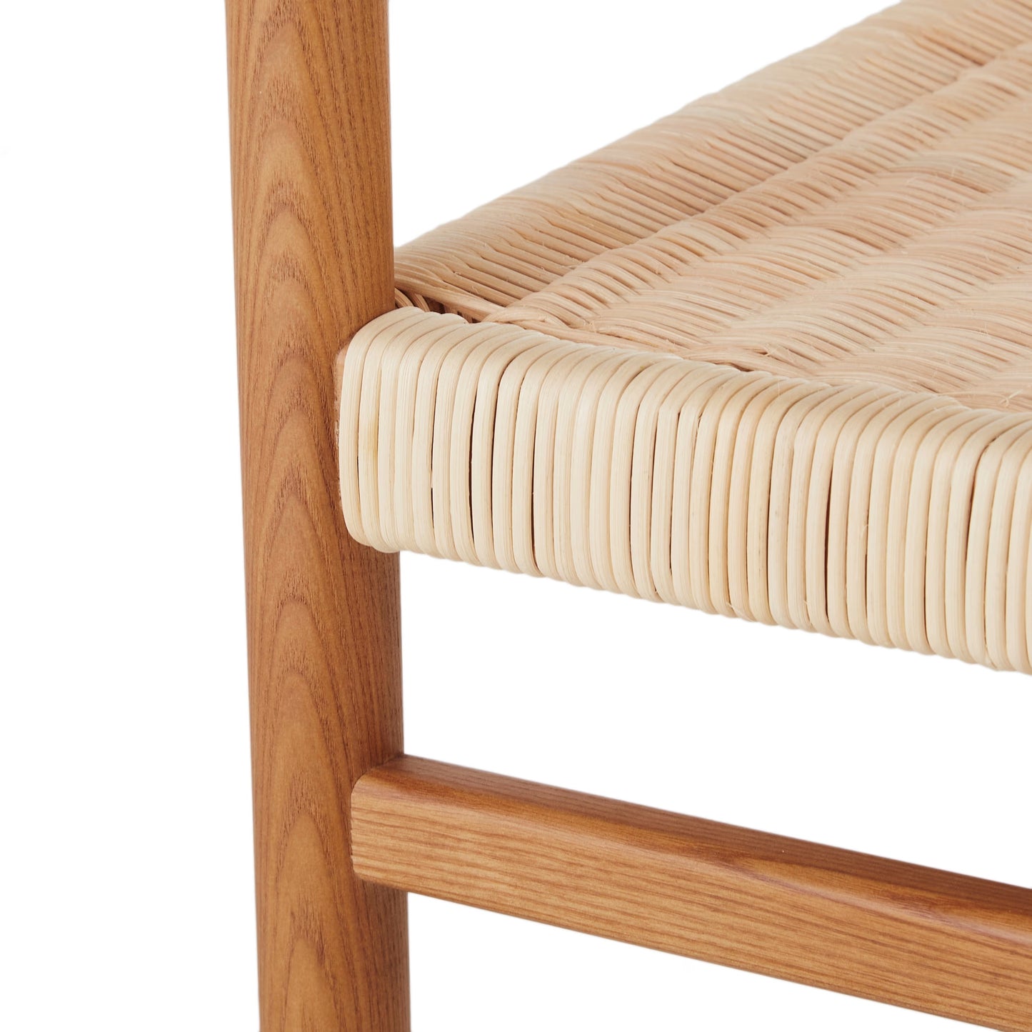 Chaise Japandi en bois de frêne et rotin tressé – SAWYER