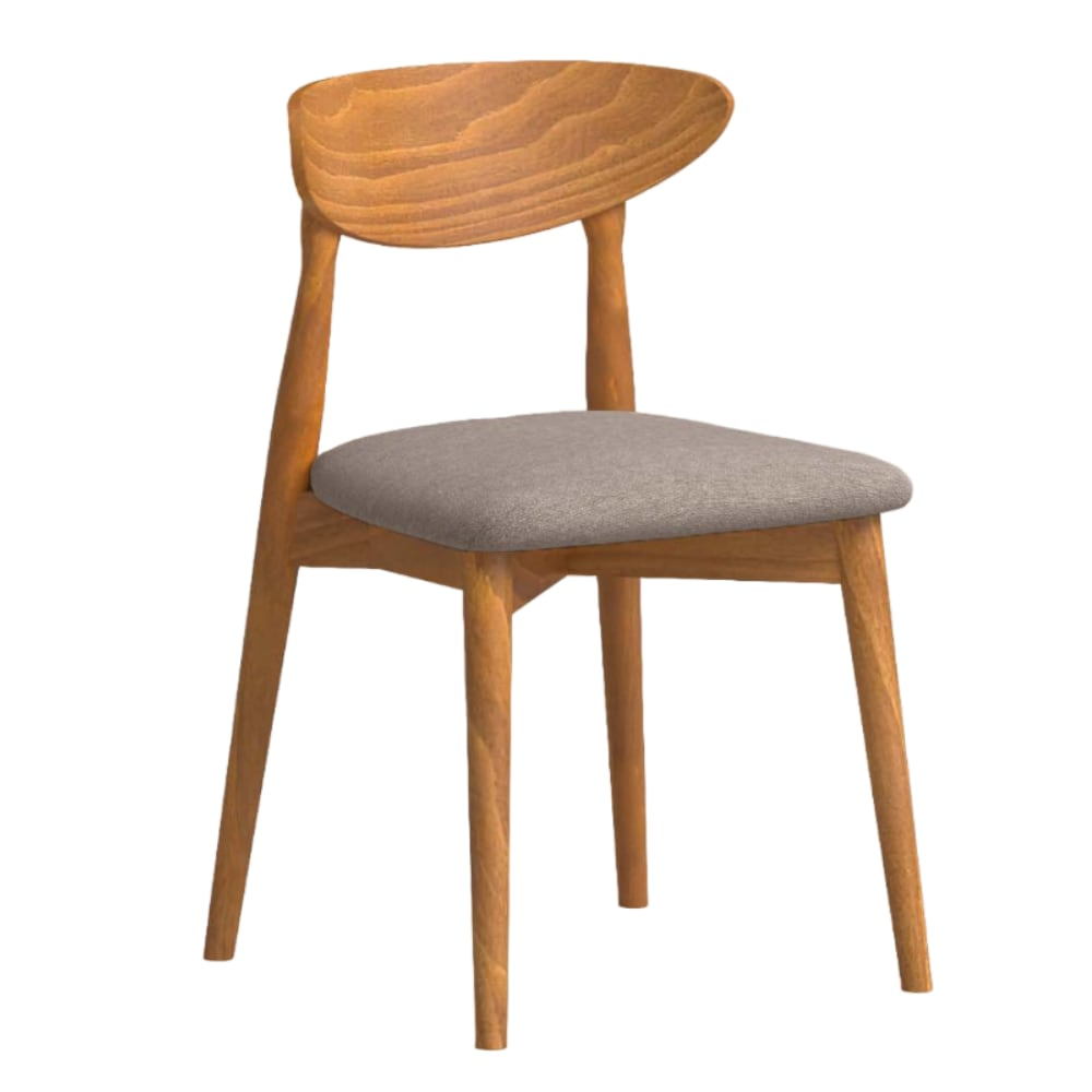 Lot de 2 Chaises en Bois et Tissu Recyclé Japandi couleur beige – Mailis