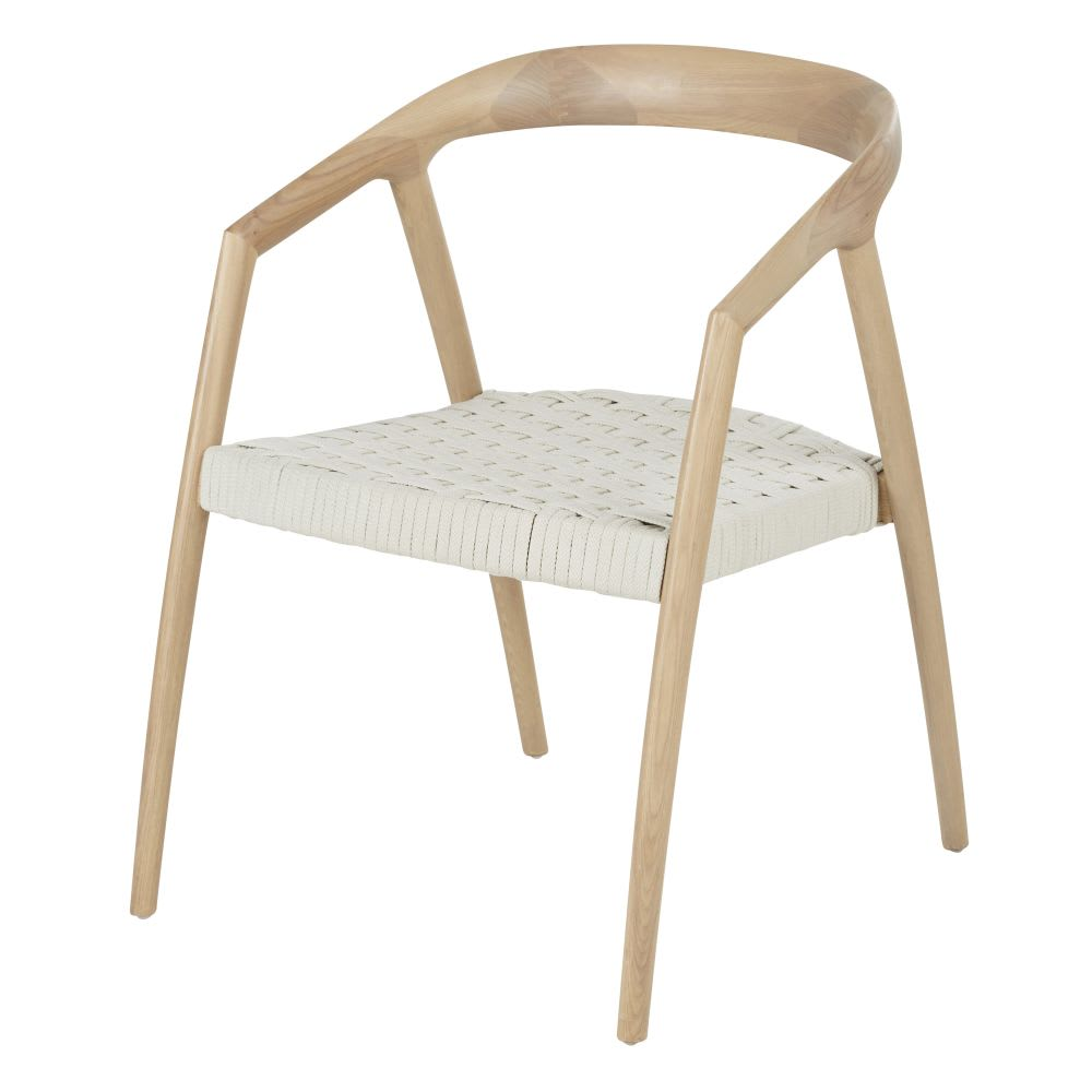 Chaise Japandi en frêne et corde beige – Mangrove
