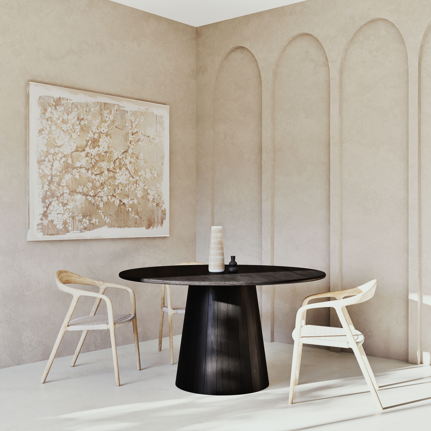 Chaise Japandi en frêne et corde beige – Mangrove