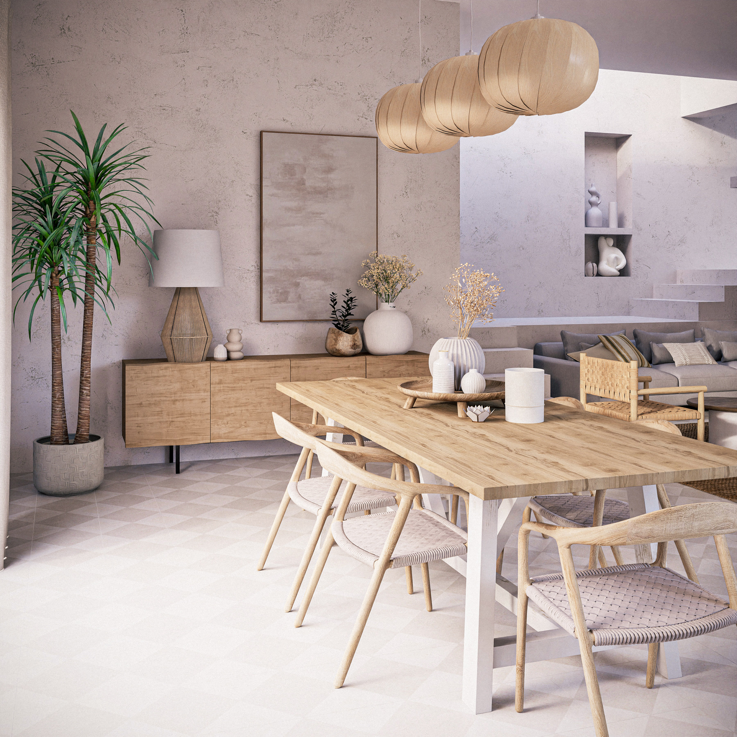 Chaise Japandi en frêne et corde beige – Mangrove