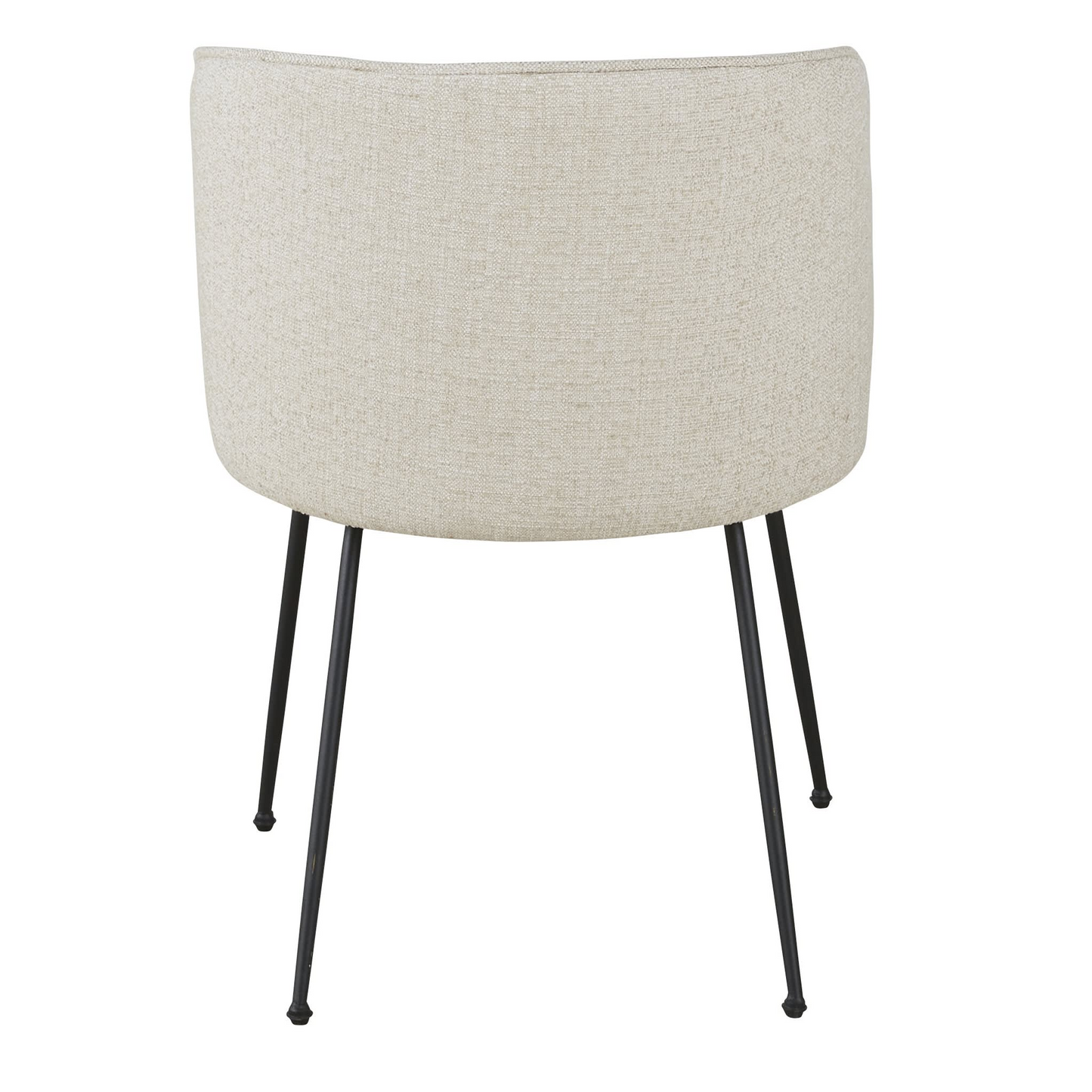 Chaise Japandi en polyester recyclé et lin beige pieds en acier - Kate