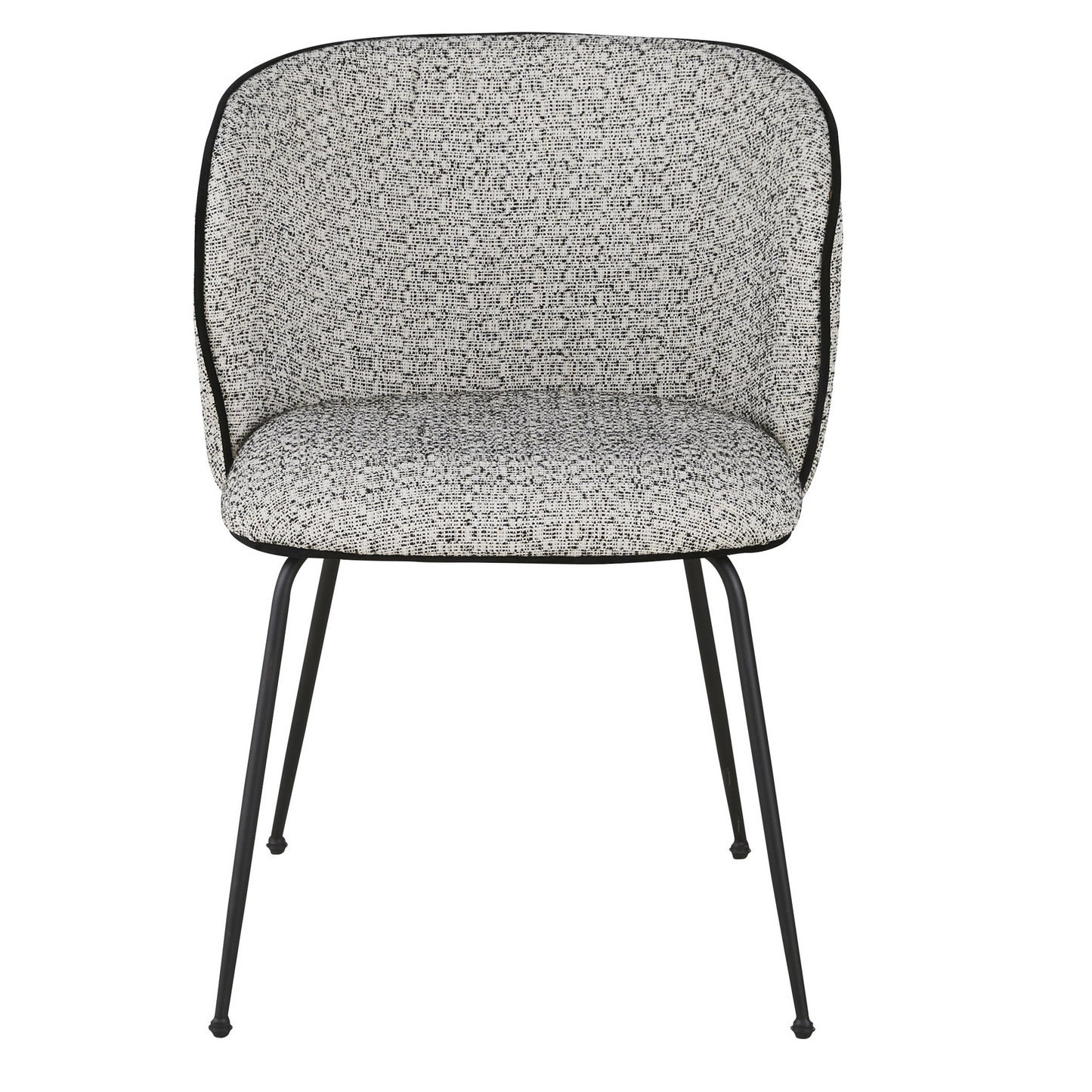 Chaise Japandi en polyester recyclé et lin beige pieds en acier - Kate