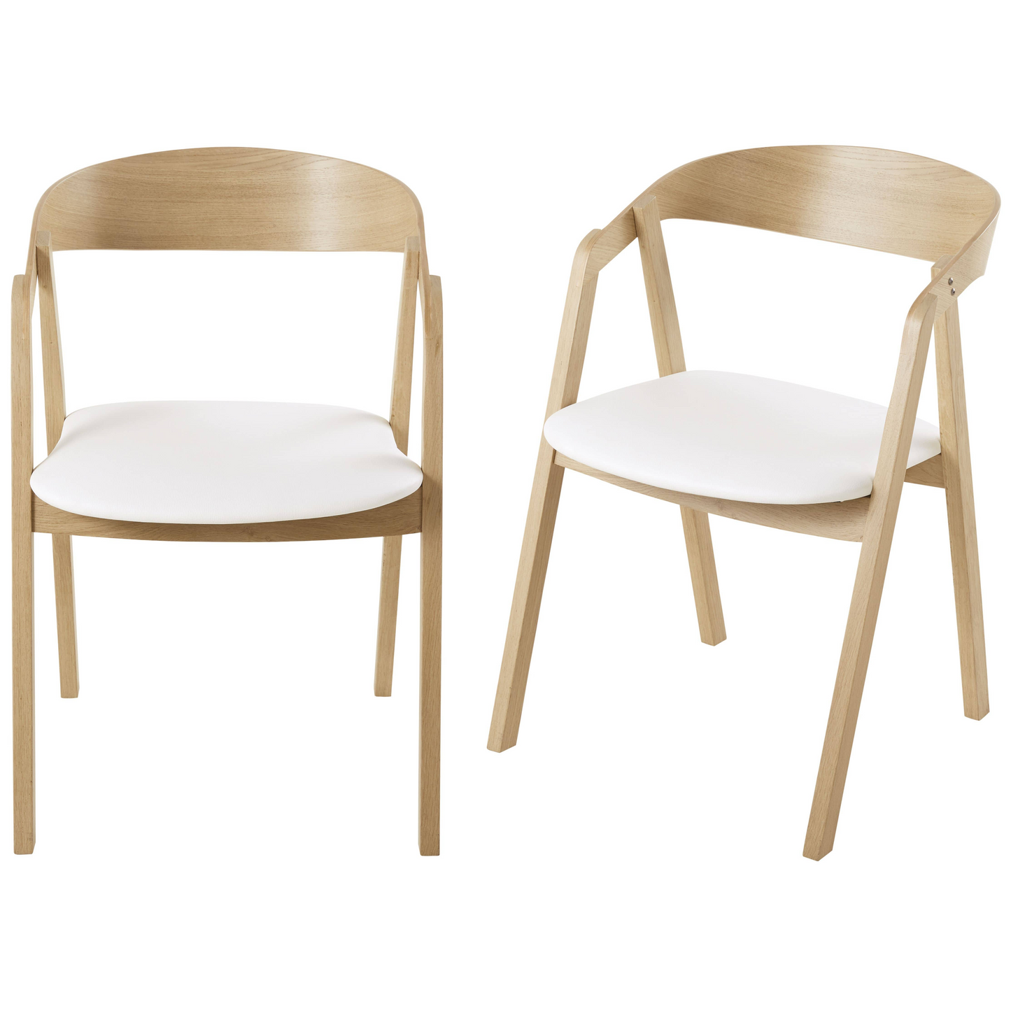 Chaises Japandi professionnelles en hêtre et textile enduit gris (x2) – Oakham BUSINESS