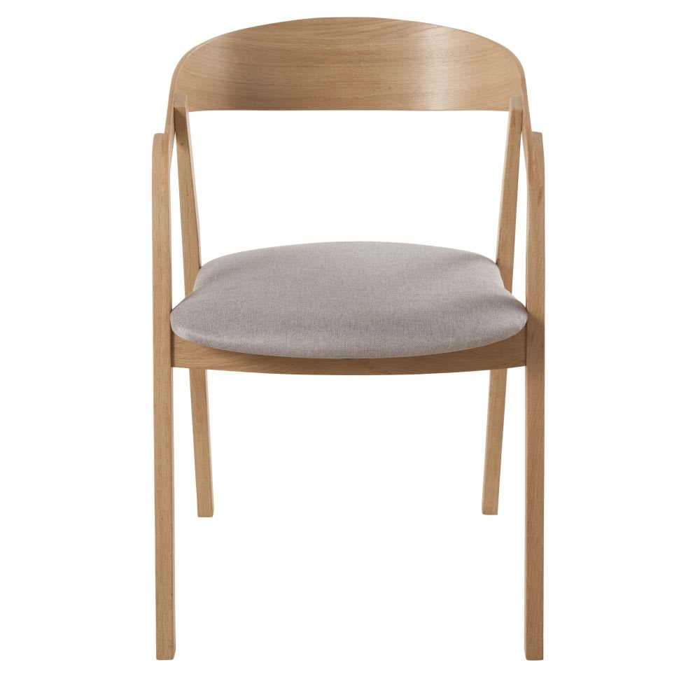 Chaises Japandi professionnelles en hêtre et textile enduit gris (x2) – Oakham BUSINESS