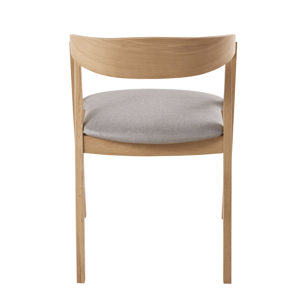 Chaises Japandi professionnelles en hêtre et textile enduit gris (x2) – Oakham BUSINESS