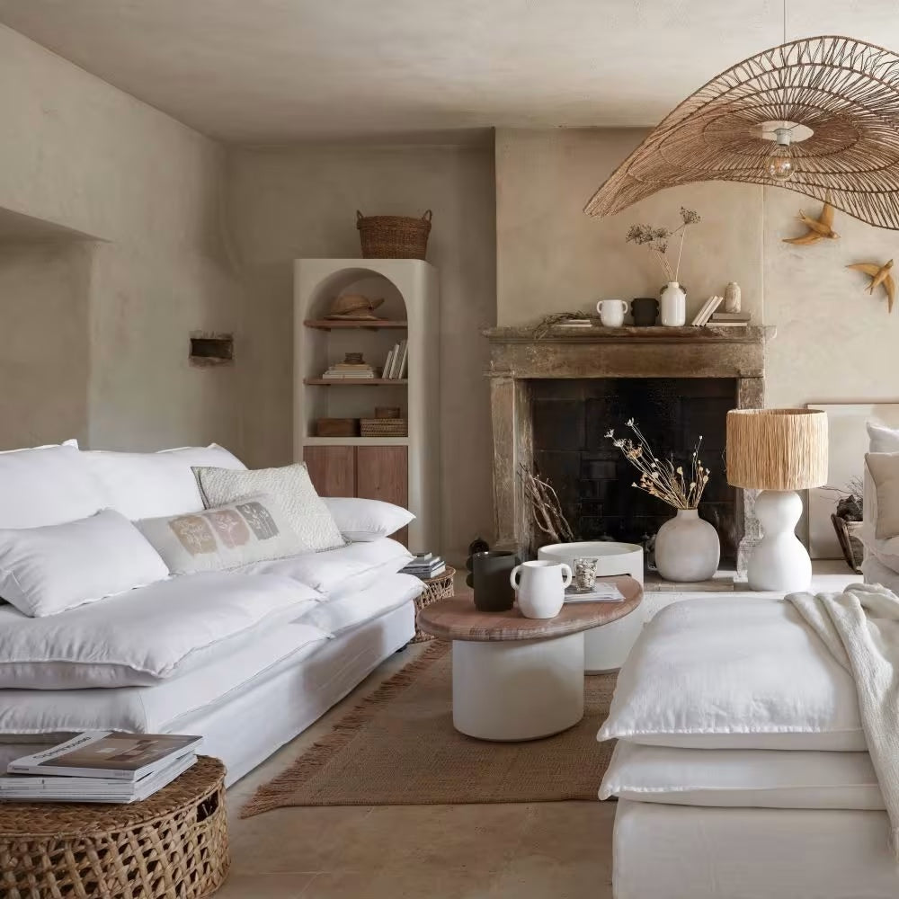 Colonne Japandi 2 portes 2 étagères blanc crème – Sartene