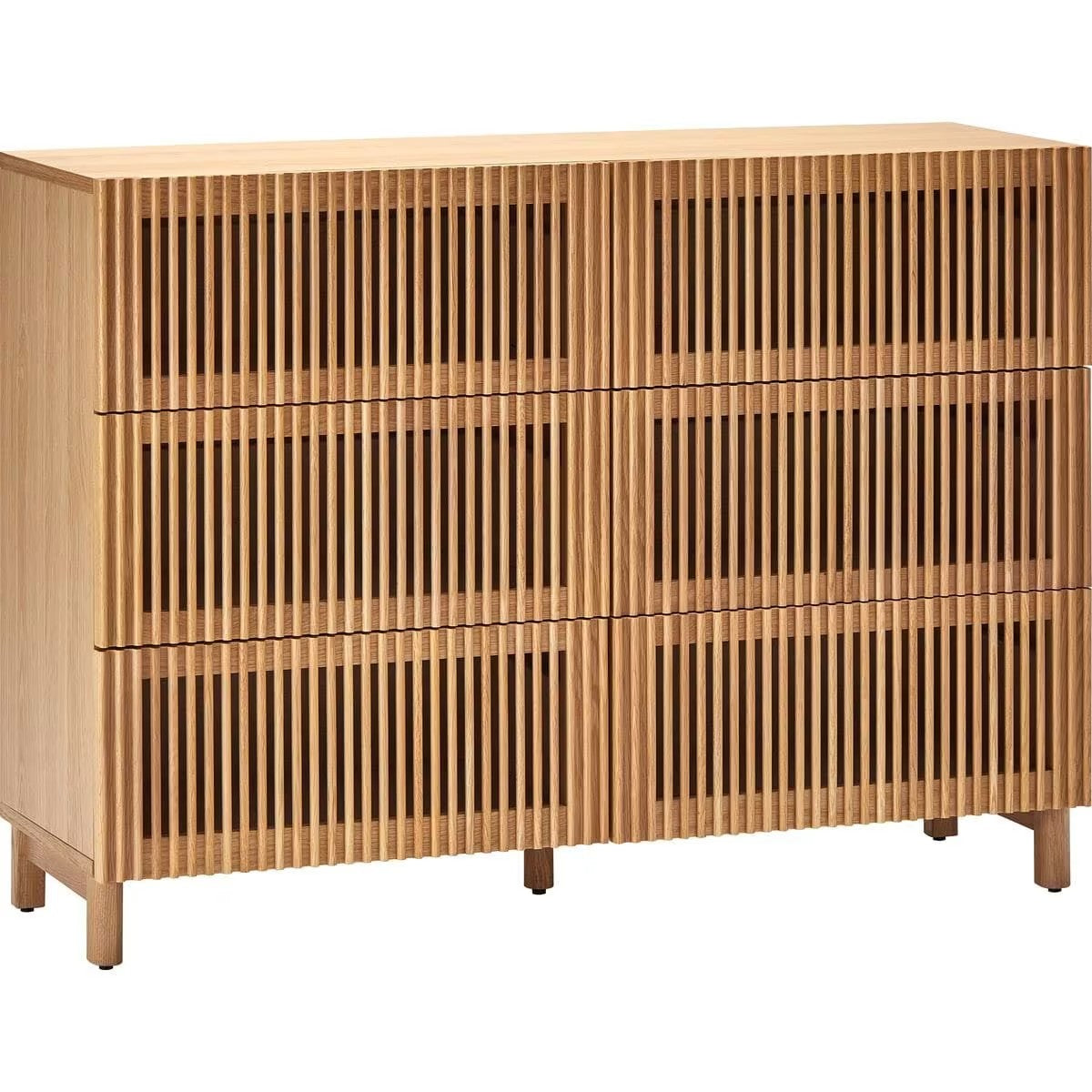 Commode Japandi 6 tiroirs en bois 120 cm – Umea