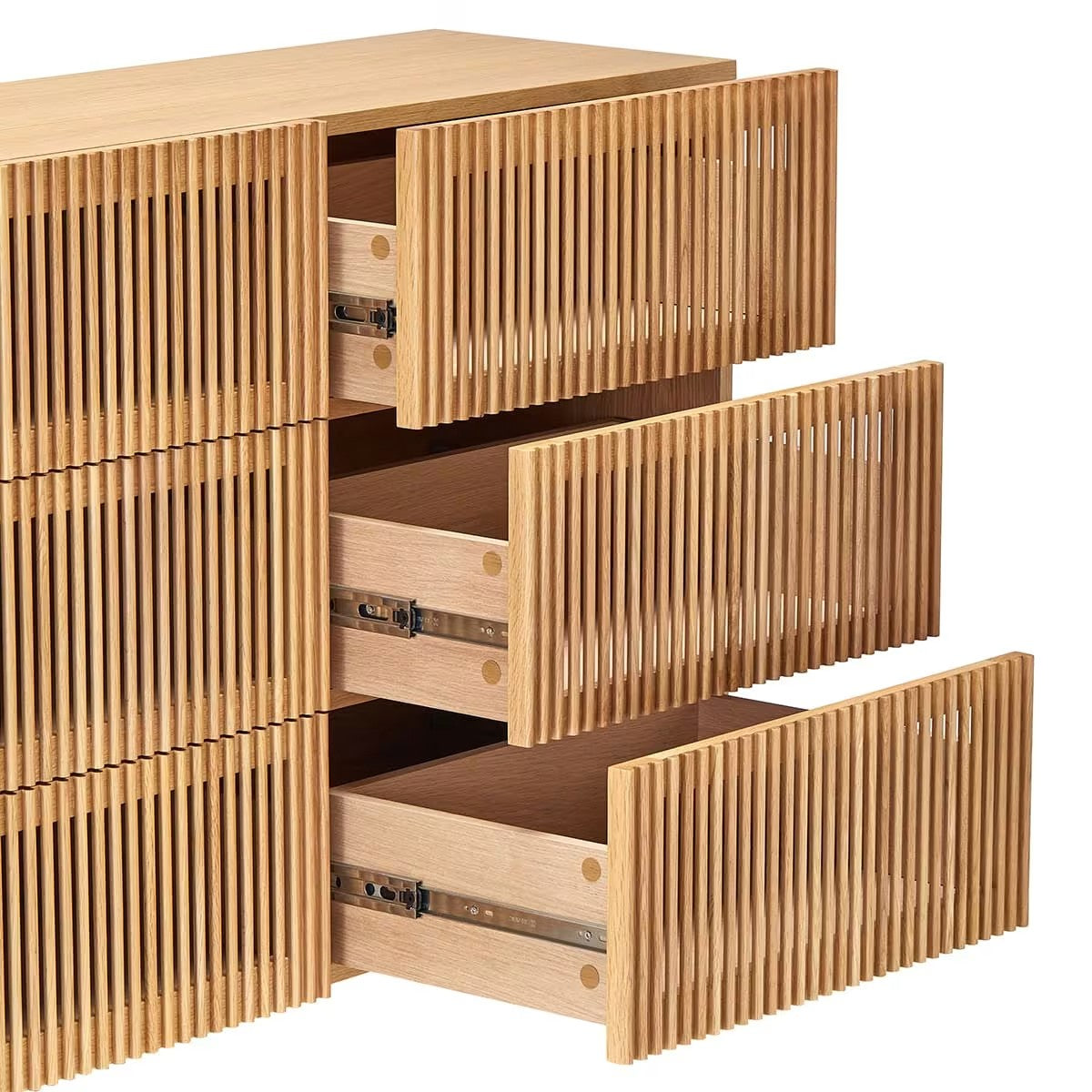 Commode Japandi 6 tiroirs en bois 120 cm – Umea