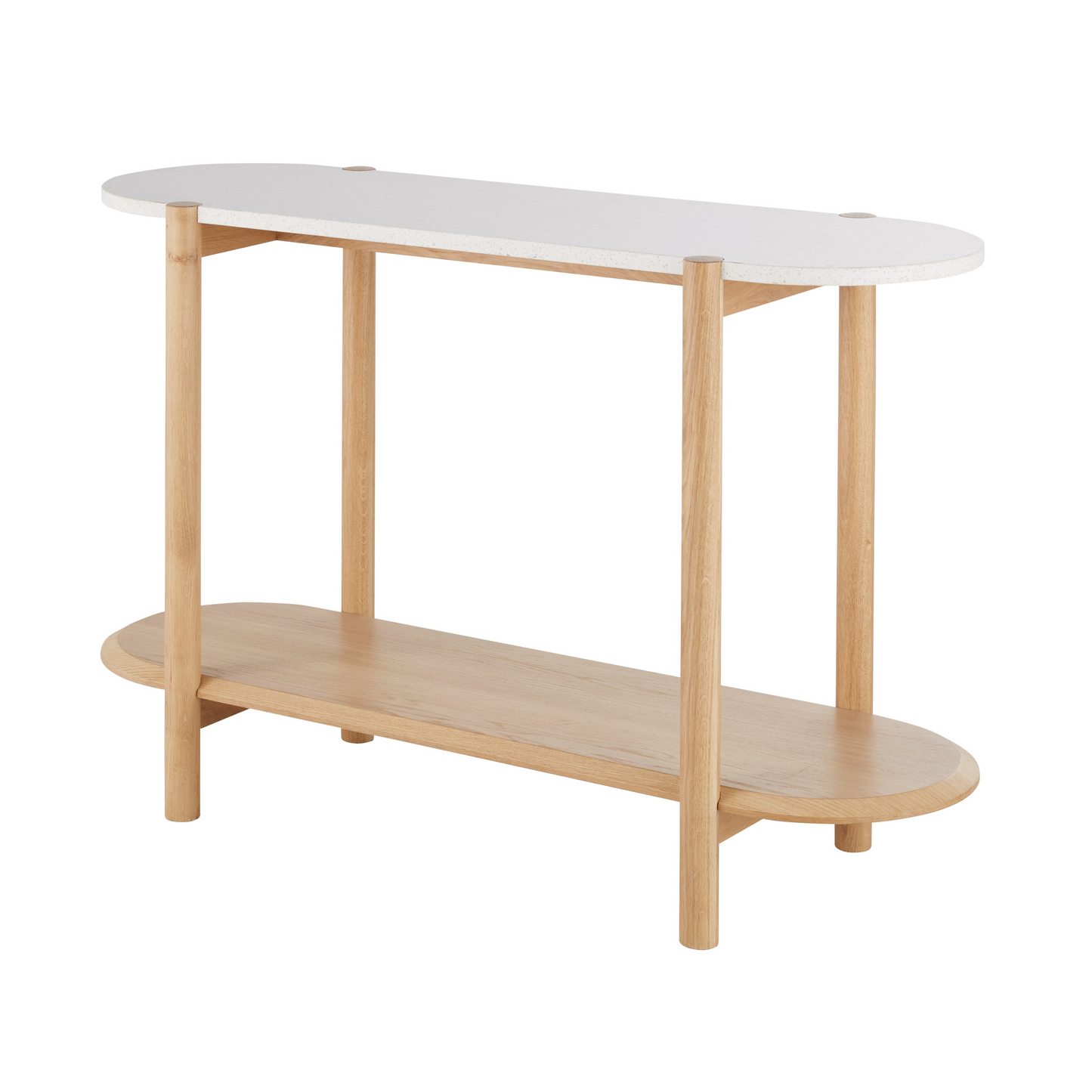 Console Japandi avec plateau en terrazzo blanc – Polari