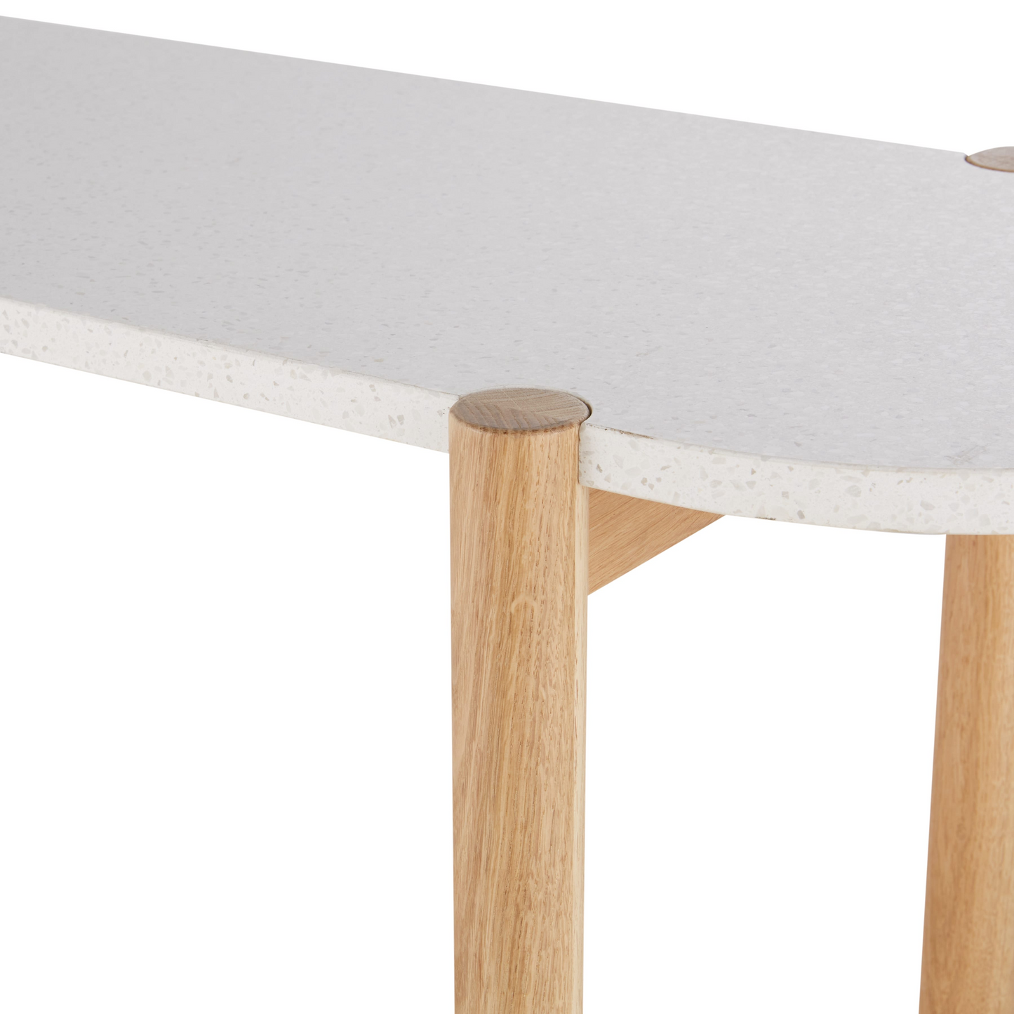 Console Japandi avec plateau en terrazzo blanc – Polari