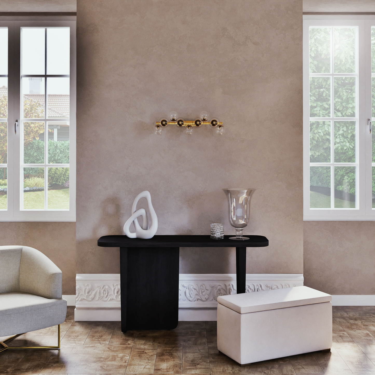 Console Japandi en bois de manguier massif noir – Attica