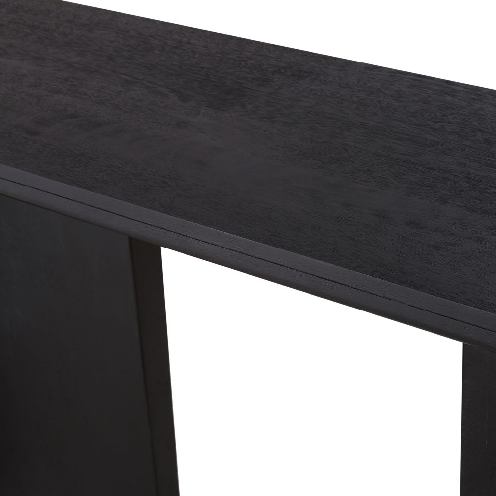 Console Japandi en bois de manguier massif noir – Attica