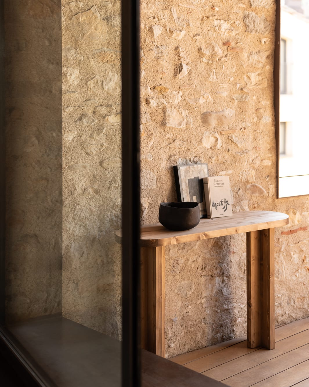 Console en Bois de Sapin Vieilli Japandi 120x80cm – Tokyo
