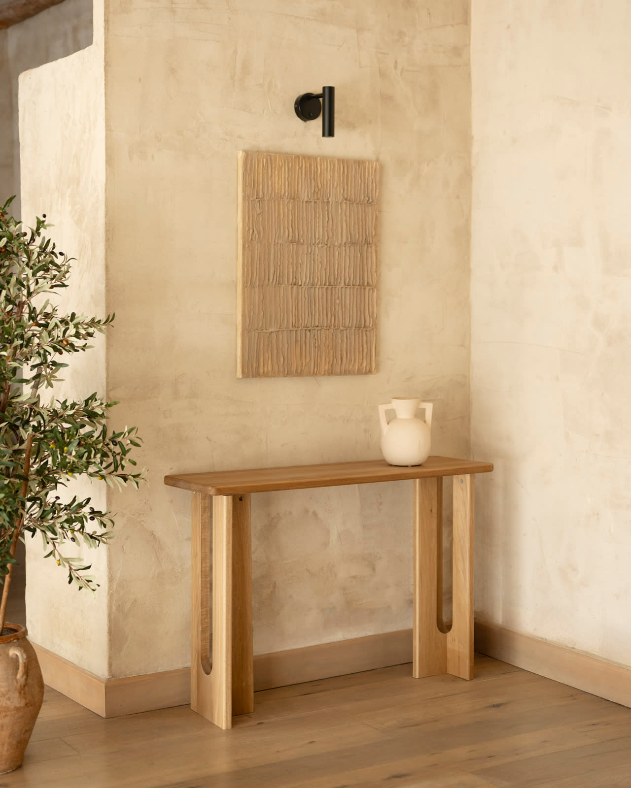 Console en Bois Japandi de Peuplier 120x33cm – Lua