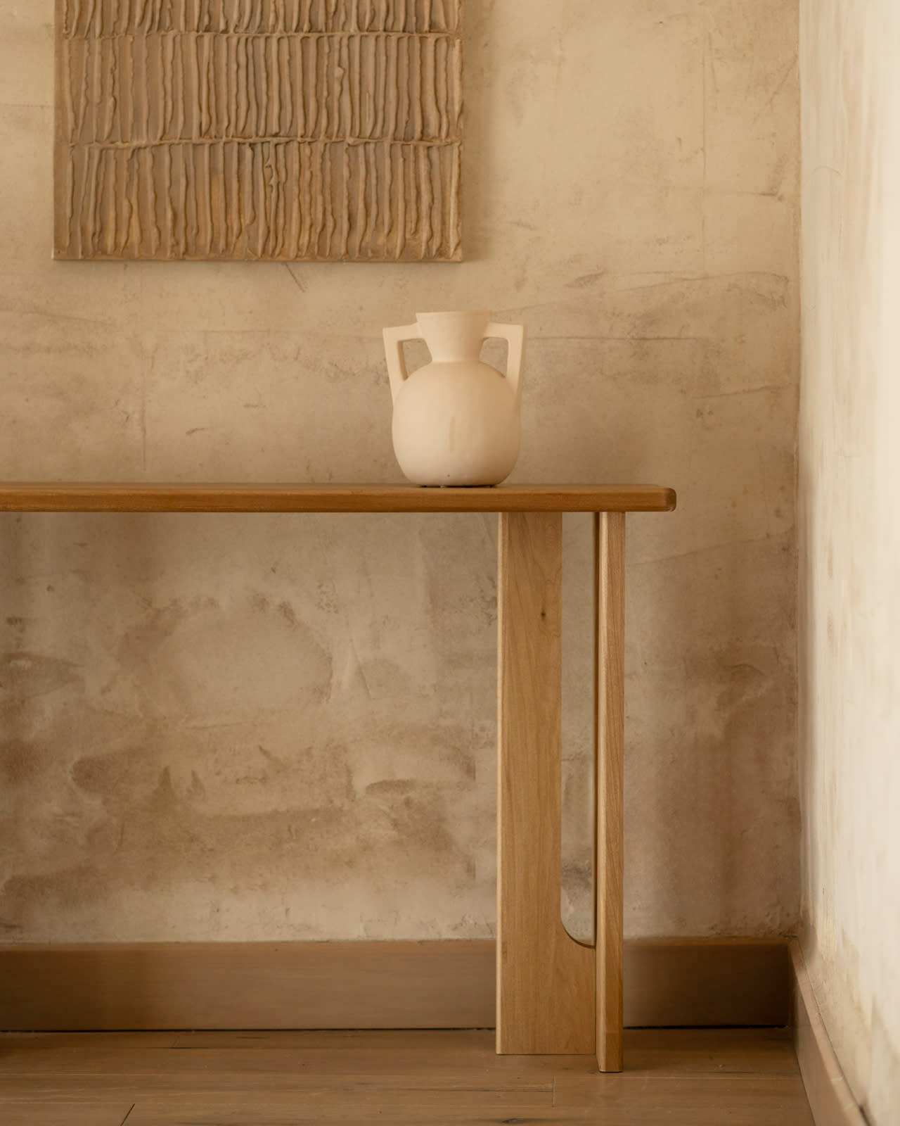 Console en Bois Japandi de Peuplier 120x33cm – Lua