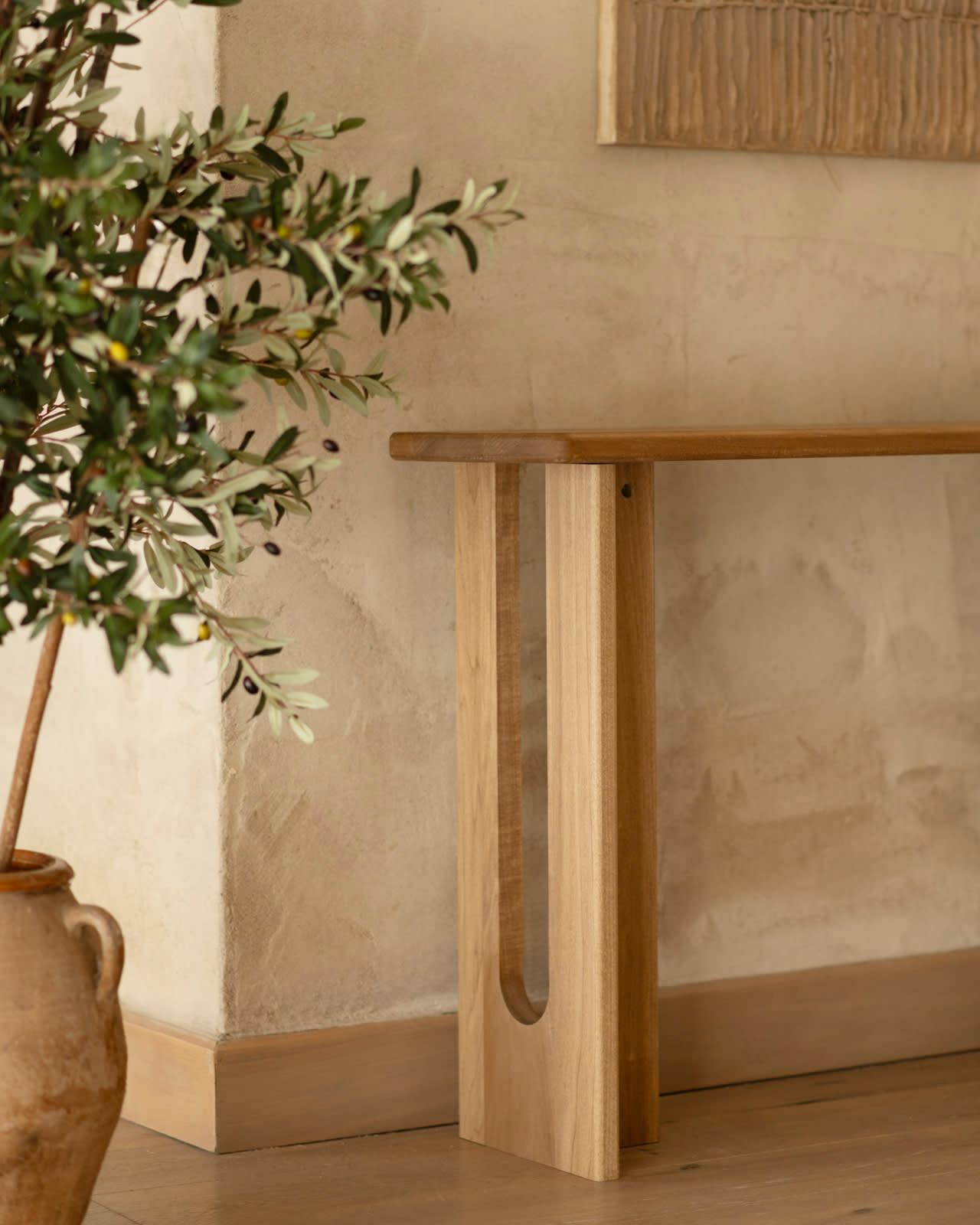 Console en Bois Japandi de Peuplier 120x33cm – Lua