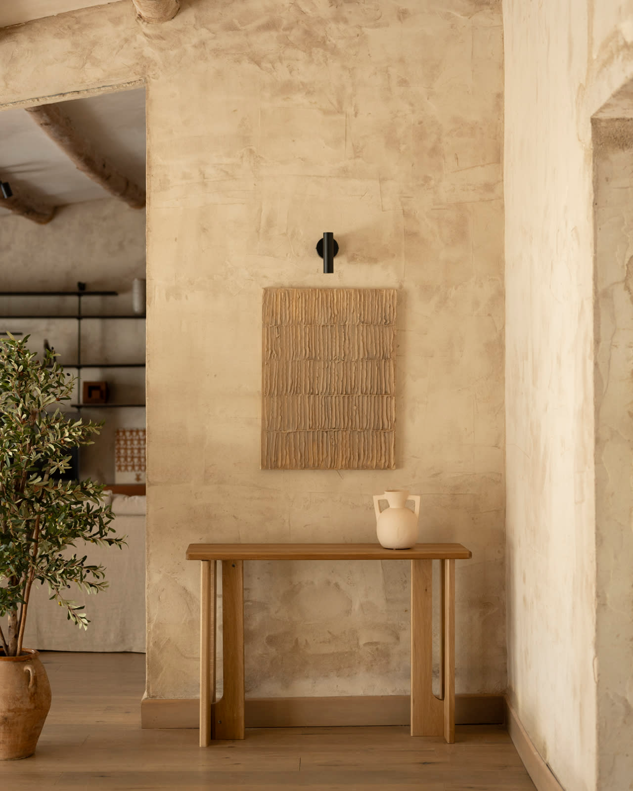 Console en Bois Japandi de Peuplier 120x33cm – Lua