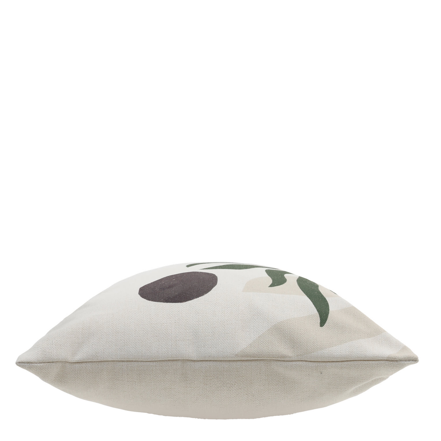 Coussin Japandi imprimé feuilles de noyer beige/vert – Nom du Produit