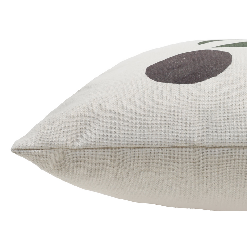 Coussin Japandi imprimé feuilles de noyer beige/vert – Nom du Produit