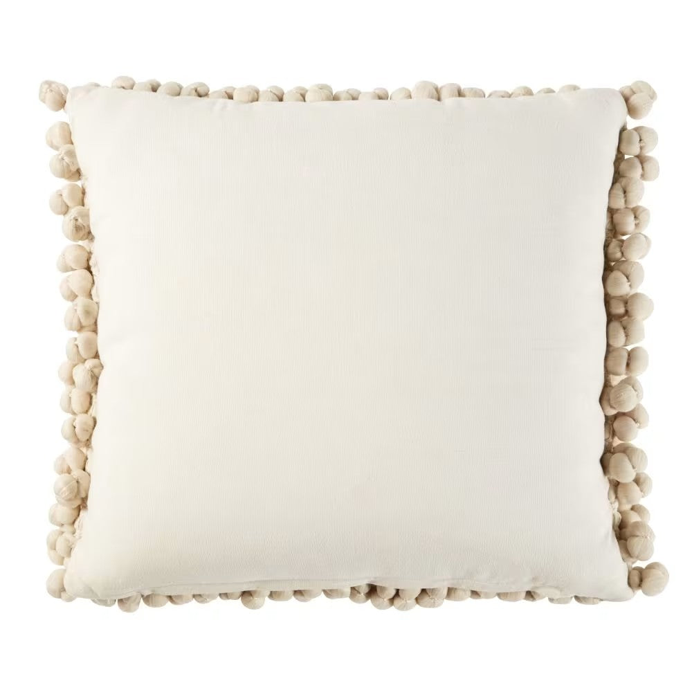 Coussin Japandi boules tricotées écrues – MOLTONE