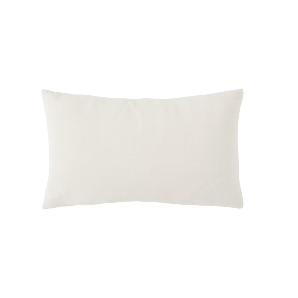 Coussin Japandi brodé écru, jaune et terracotta – ASILAH
