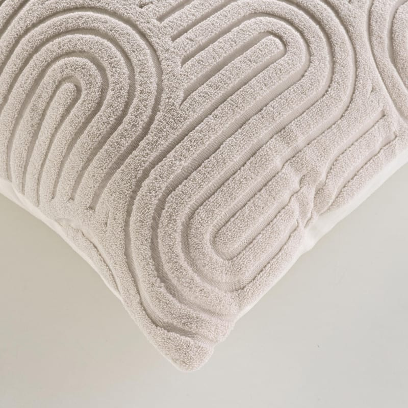 Coussin Déhoussable Japandi en Velours Dévoré Naturel 45x45cm – NomduProduit