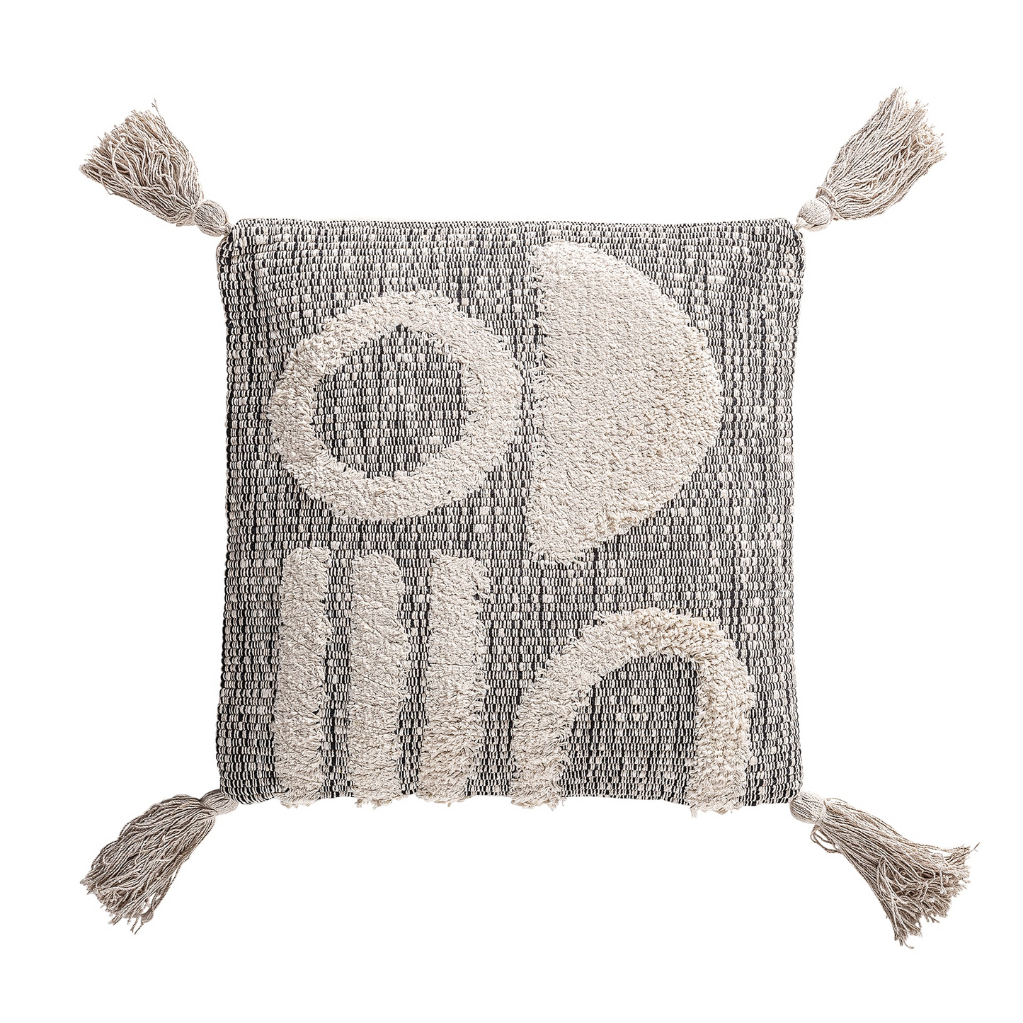 Coussin Japandi en coton blanc 45x45x10 cm – Nom du Produit