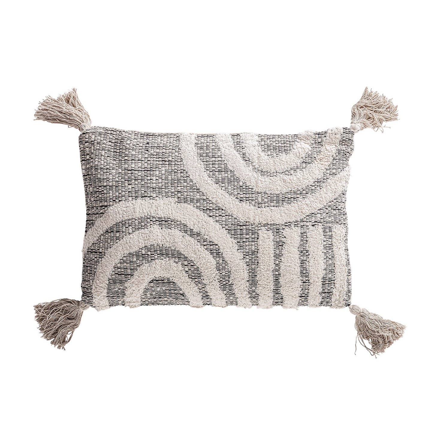 Coussin en coton blanc Japandi 60x40x10 cm – Nom du Produit