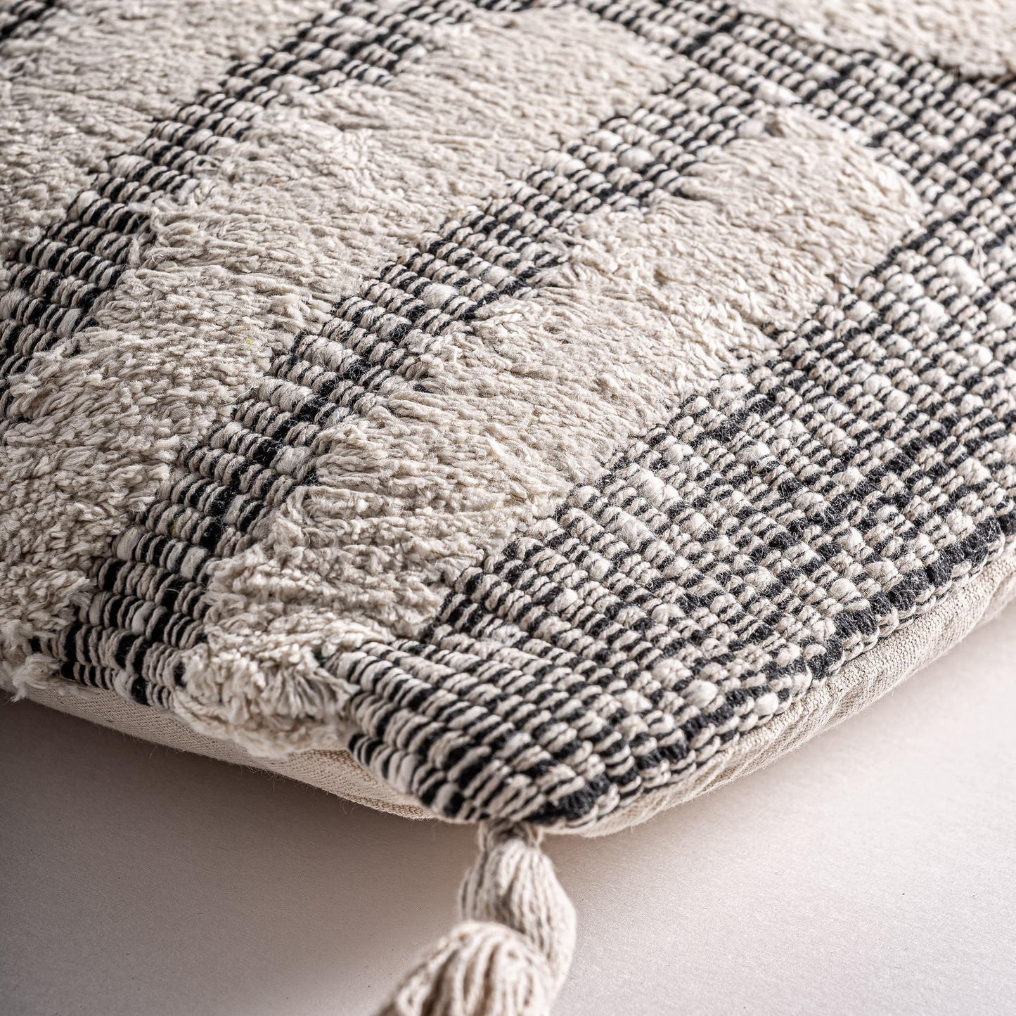 Coussin en coton blanc Japandi 60x40x10 cm – Nom du Produit