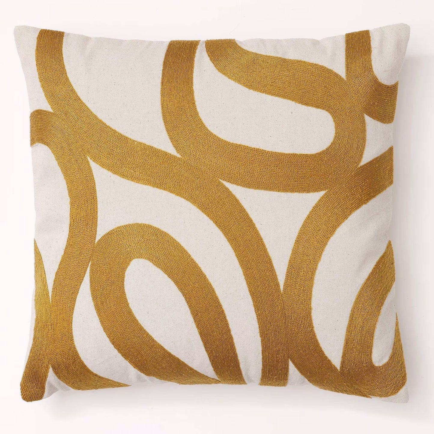 Coussin Japandi coton jaune moutarde – SPIRO