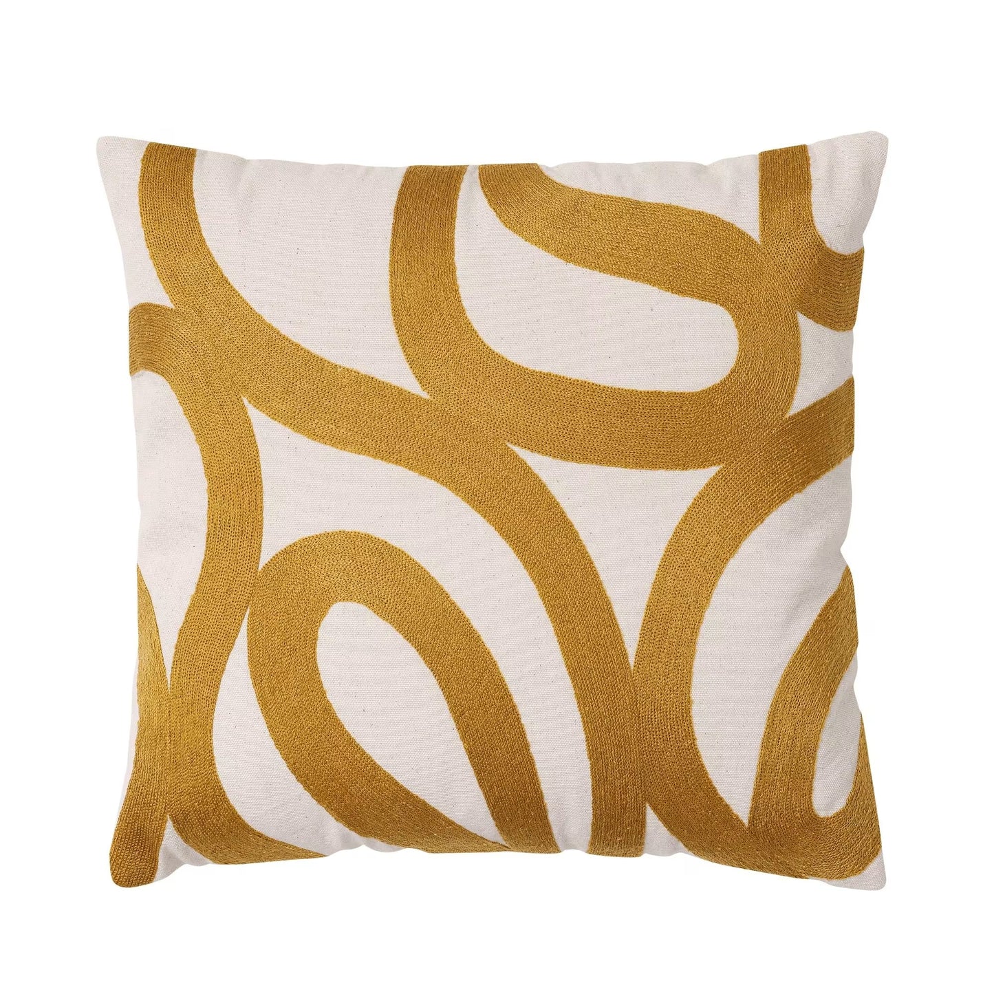 Coussin Japandi coton jaune moutarde – SPIRO