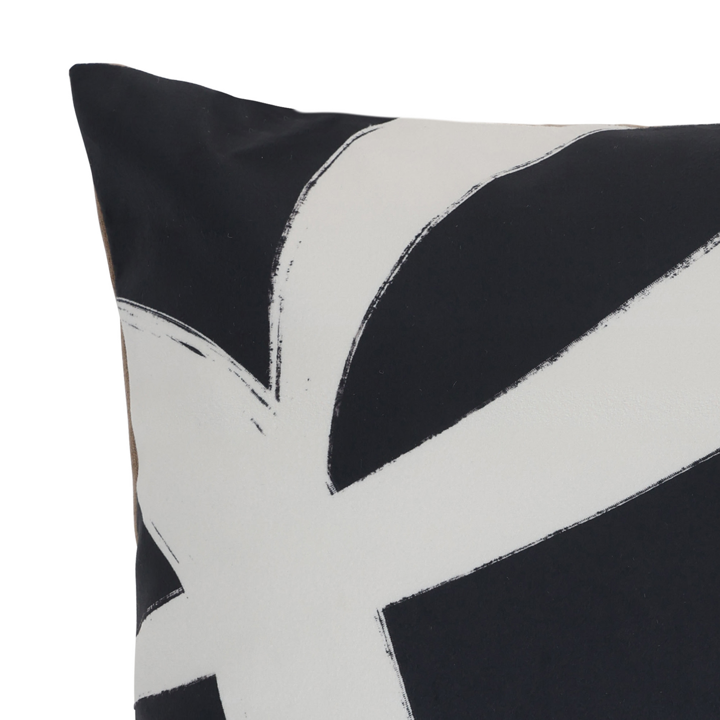 Coussin en velours à imprimé ligne monochrome Japandi – Icon