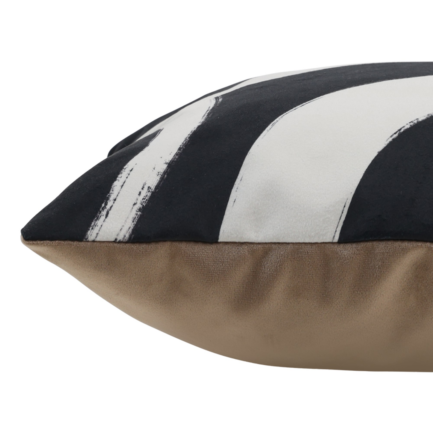 Coussin en velours à imprimé ligne monochrome Japandi – Icon
